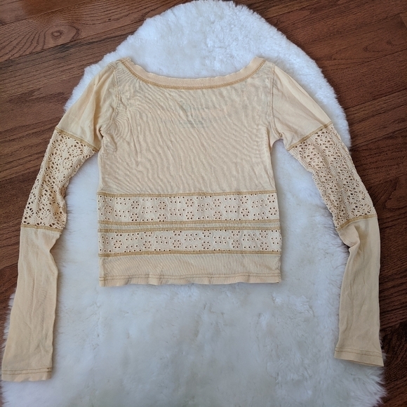 free PEOPLE we the free boho girlie greaser top yellow xs - Picture 6 of 9